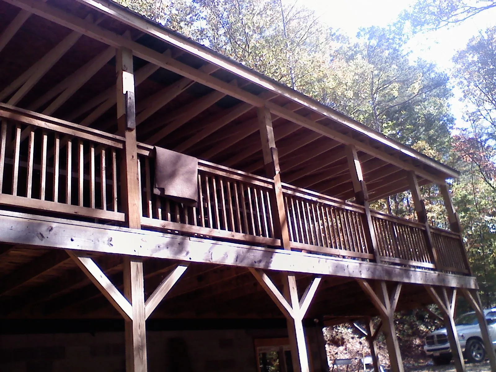 Timber framing under a new elevated porch and deck — Roof Leak Repair in Blackwell by Roofing Brothers
